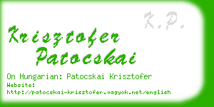 krisztofer patocskai business card